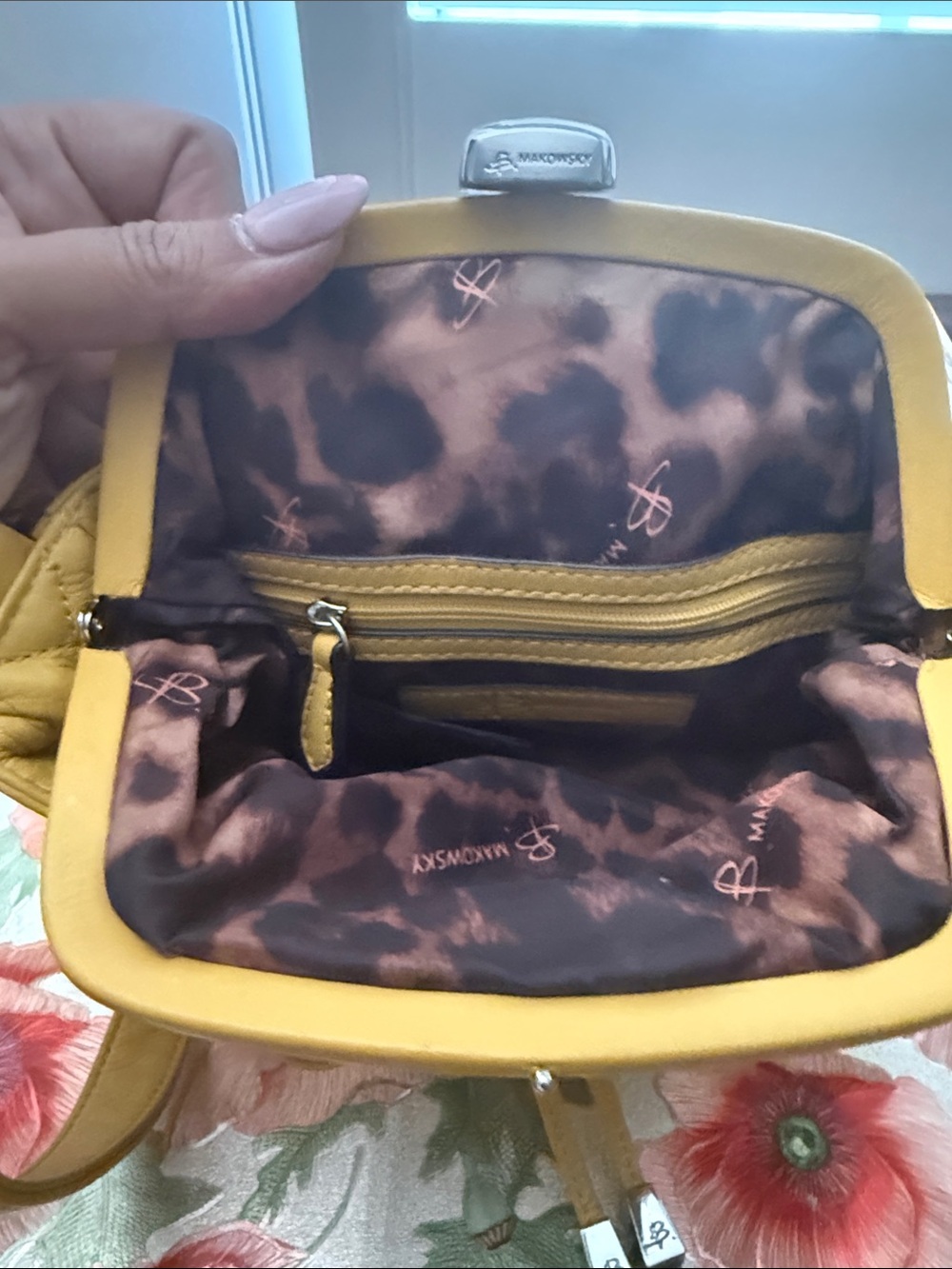 b. makowsky Yellow Leather Drawstring Shoulder Bag - Picture 3 of 9